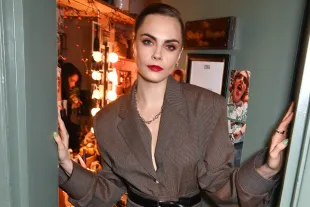 LONDON, ENGLAND - MARCH 28: Cara Delevingne attends the gala performance after party for "Cabaret At The Kit Kat Club" celebrating new cast members on March 28, 2024 in London, England. (Photo by Dave Benett/Getty Images)
