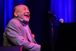 Eddie Palmieri performs on stage at Hamer Hall during the Melbourne International Jazz Festival 2016 (Photo by Leon Morris/Redferns)