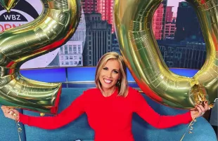 Kate Merrill celebrating 20 years at WBZ (Photo: Instagram/ @katemerrill1)