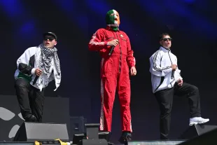 Festival stage becomes a platform as Kneecap accuses Norway of funding violence.