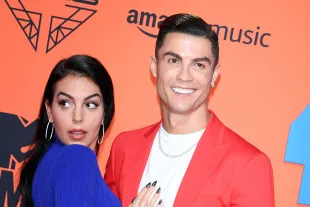 Georgina Rodriguez and Cristiano Ronaldo attend the MTV EMAs 2019. (Photo by Daniele Venturelli/Daniele Venturelli/WireImage )