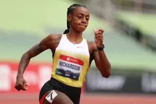 Sha'Carri Richardson competing at the 2025 USATF Outdoor Championships (Image via Getty)