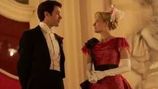 Larry Russell and Marian Brook as seen in The Gilded Age season 3 finale.