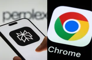Perplexity AI & Google Chrome (Image via Getty)