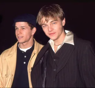 Actors Mark Wahlberg and Leonard DiCaprio attend the film premiere of Jim Carroll's 'The Basketball Diaries', New York, New York, 1995. (Photo by Rose Hartman/Getty Images)