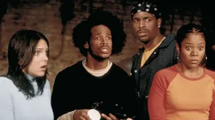 Anna Faris, Marlon Wayans, Shawn Wayans, and Regina Hall in an early Scary Movie still. (Image via Instagram/@marlonwayans)