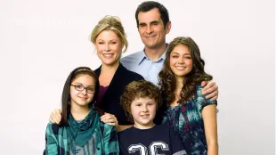 Phil Dunphy with his wife Claire and children Haley, Alex and Luke in Modern Family