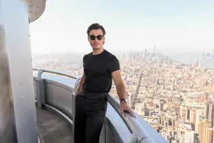 NEW YORK, NEW YORK - JULY 28: Corey Mylchreest visits The Empire State Building on July 28, 2025 in New York City. (Photo by Noam Galai/Getty Images for Empire State Realty Trust)