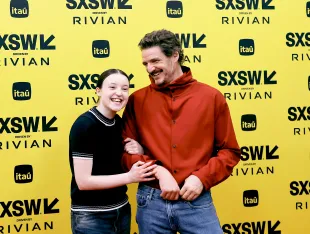 Bella Ramsey and Pedro Pascal attend "The Last of Us: Cast and Creators on season 2" panel during SXSW at Austin Convention Center on March 08, 2025 in Austin, Texas.  (Photo by Tibrina Hobson/Getty Images)
