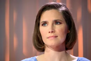 Amanda Knox on "Cinque Minuti" at Rai Studios, on June 10, 2024 in Rome, Italy (Image via Getty)