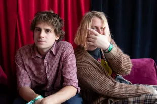 Otis Pavlovic and Royel Maddell of the band Royel Otis (Photo by Ryan Bakerink/WireImage)