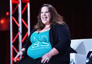 Whitney Thore speaks onstage during TCL's 'My Big Fat Fabulous Life' panel (Image via Getty)