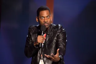 LOS ANGELES - FEBRUARY 2016:  Standup comedian Tony Rock performing in Los Angeles, California. (Photo by Aaron Rapoport/Corbis/Getty Images)