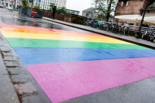 The city of Nuremberg inaugurated a new rainbow crosswalk (Image via Getty)