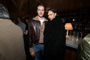 CHIPPING NORTON, ENGLAND - NOVEMBER 12: Lucky Blue Smith and Nara Aziza Smith attends the welcome drinks in the Barwell Barn at #BoFVOICES - Day 1 at Soho Farmhouse on November 12, 2024 in Chipping Norton, England. (Photo by Cindy Ord/Getty Images for the Business of Fashion)