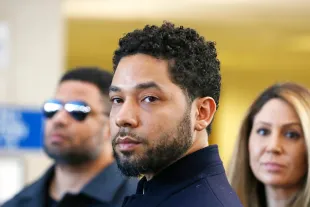 CHICAGO, ILLINOIS - MARCH 26: Actor Jussie Smollett after his court appearance at Leighton Courthouse on March 26, 2019 in Chicago, Illinois. This morning in court it was announced that all charges were dropped against the actor.  (Photo by Nuccio DiNuzzo/Getty Images)