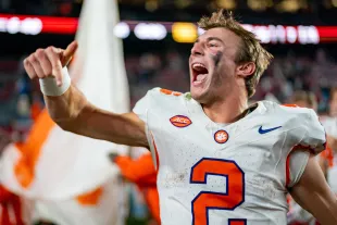 The claims of Cade Klubnik's accident and injury are fake (Image via Jacob Kupferman/Getty Images)