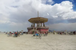 The Temple at Burning Man in the Black Rock Desert in Nevada on August 30, 2017. (Photo by Julia Beverly/Getty Images)