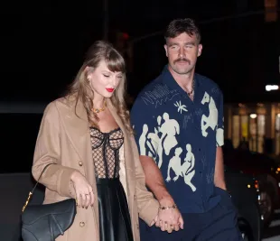 NEW YORK, NY - OCTOBER 11: Taylor Swift and Travis Kelce are seen on October 11, 2024 in New York City. (Photo by XNY/Star Max/GC Images)