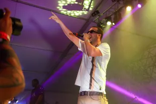 Karim "French Montana" Kharbouch performs at the Fader Fort at SXSW in Austin, Texas on March 16, 2013. (Photo by Julia Beverly/Getty Images)