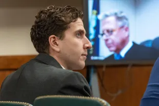 MOSCOW, IDAHO - SEPTEMBER 13:  Bryan Kohberger, accused of murder, attends a hearing on cameras in the courtroom in Latah County District Court on September 13, 2023 in Moscow, Idaho. Kohberger, a former criminology PhD student, was indicted earlier this year in the November 2022 killings of Madison Mogen, 21; Kaylee Goncalves, 21; Xana Kernodle, 20; and Ethan Chapin, 20, in an off-campus apartment near the University of Idaho.  (Photo by Ted S. Warren-Pool/Getty Images)