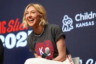 KANSAS CITY, MISSOURI - MAY 30: Heidi Gardner reacts during the Big Slick Celebrity Weekend benefiting Children's Mercy Hospital on May 30, 2025 in Kansas City, Missouri. (Photo by Kyle Rivas/Getty Images)