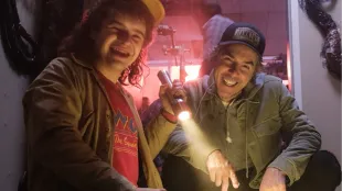 Shawn Levy and Gaten Matarazzo on the set of Stranger Things Season 5. Photo: ©Netflix / Courtesy Netflix.