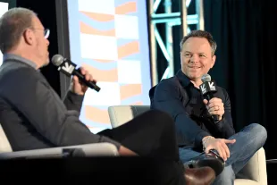 AUSTIN, TEXAS - MARCH 11: (L-R) Jeffery Goldberg and Noah Hawley speak onstage at 'Anthem: A Conversation with Noah Hawley' during the 2022 SXSW Conference and Festivals at Austin Convention Center on March 11, 2022 in Austin, Texas. (Photo by Chris Saucedo/Getty Images for SXSW)