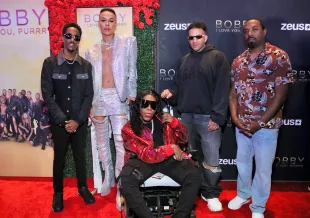 (L-R) Lumuel Plummer, Bobby Lytes, Rolling Ray, Jason Lee and Jason Tolbert attend the Zeus Network's "Bobby I Love You, Purr" Los Angeles Premiere Screening at Regal North Hollywood on August 21, 2022 in North Hollywood, California (Image via Getty)
