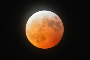 AUSTIN, TEXAS - MARCH 14: The 'Blood Worm Moon' total lunar eclipse is seen above Austin, TX on March 14, 2025. (Photo by Rick Kern/Getty Images)