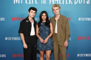 NEW YORK, NEW YORK - AUGUST 27:  Ashby Gentry, Nikki Rodriguez and Noah LaLonde attend Netflix's "My Life With The Walter Boys" photo call on August 27, 2025 in New York City. (Photo by Cindy Ord/Getty Images)