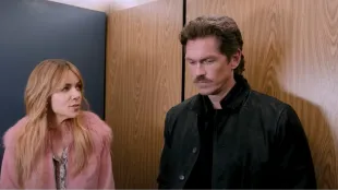 Morgan (Kaitlin Olson) and Captain Nick Wagner (Steve Howey) in High Potential Season 2. Photo:YouTube/@ABC.