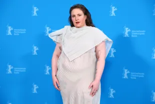 Lena Dunham poses at the "Treasure" photocall during the 74th Berlinale International Film Festival Berlin at Grand Hyatt Hotel on February 17, 2024 in Berlin, Germany. (Photo by Sebastian Reuter/Getty Images)
