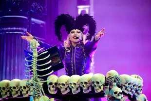 INDIO, CALIFORNIA - APRIL 11: (FOR EDITORIAL USE ONLY) (EXCLUSIVE ACCESS) Lady Gaga performs at the Coachella Stage during the 2025 Coachella Valley Music and Arts Festival at Empire Polo Club on April 11, 2025 in Indio, California. (Photo by Kevin Mazur/Getty Images for Coachella)