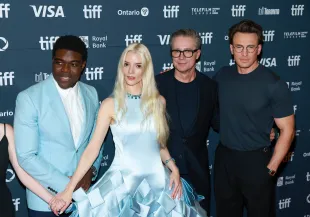 TORONTO, ONTARIO - SEPTEMBER 06: (L-R) Sam Richardson, Anya Taylor-Joy, Robert Walak, and Chris Evans attend the premiere of "Sacrifice" during the 2025 Toronto International Film Festival at Princess of Wales Theatre on September 06, 2025 in Toronto, Ontario. (Photo by Matt Winkelmeyer/Getty Images)