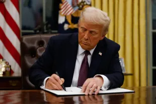 President Donald Trump sparked another controversy with a recent Truth Social post with his "Department of War" warning against City of Chicago (Photo by Anna Moneymaker/Getty Images)