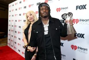 Anycia and 4Batz attend the Winners Walk at the 2025 iHeartRadio Music Awards at Dolby Theatre in Los Angeles, California on March 17, 2025. Broadcasted live on FOX. (Image via Getty)
