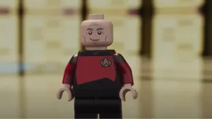 Captain Jean-Luc Picard minifigure in the LEGO × Star Trek teaser | Image via StarTrek.com / LEGO Group