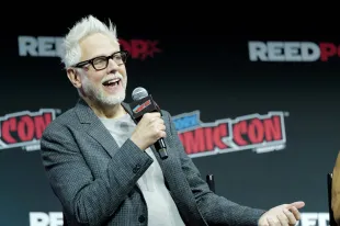 James Gunn speaks at the DC Studios Creature Commandos panel during New York Comic Con 2024 at The Jacob K. Javits Convention Center on October 19, 2024 in New York City. (Photo by Craig Barritt/Getty Images for ReedPop)
