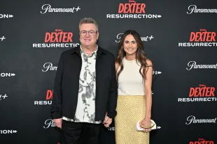NEW YORK, NEW YORK - JULY 09: Eric Stonestreet and Lindsay Schweitzer attend the Dexter: Resurrection world premiere in NY at Alice Tully Hall on July 09, 2025 in New York City. (Photo by Roy Rochlin/Getty Images for Paramount+)