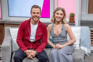 Derek Hough and Julianne Hough visit People Now (Image via Getty).