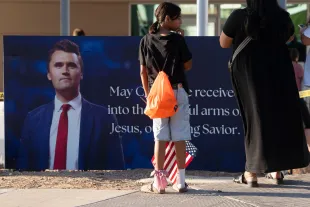 The shooter behind Charlie Kirk's assassination at Utah Valley University is still at large (Image via Rebecca Noble/Getty Images)