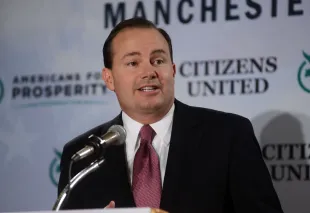 MANCHESTER, NH - APRIL 12: U.S. Senator Mike Lee (R-UT) speaks at the Freedom Summit at The Executive Court Banquet Facility April 12, 2014 in Manchester, New Hampshire. The Freedom Summit held its inaugural event where national conservative leaders bring together grassroots activists on the eve of tax day. Photo by Darren McCollester/Getty Images)
