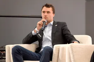 LOS ANGELES, CA - OCTOBER 20:  Charlie Kirk speaks onstage at Politicon 2018 at Los Angeles Convention Center on October 20, 2018 in Los Angeles, California.  (Photo by Michael S. Schwartz/Getty Images)