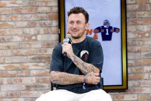 Johnny Manziel speaks onstage at the Fanatics Fest NYC 2024 at Jacob Javits Center (Image via Getty).