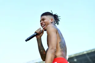 ATLANTA, GEORGIA - JULY 16:  Rapper NLE Choppa performs onstage during 2022 Hot 107.9 Birthday Bash at Center Parc Credit Union Stadium at Georgia State University on July 16, 2022 in Atlanta, Georgia. (Photo by Paras Griffin/Getty Images)