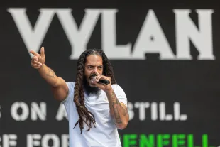 GLASTONBURY, ENGLAND - JUNE 28: (EDITORIAL USE ONLY) Bob Vylan performs on the West Holts stage during day four of Glastonbury Festival 2025 at Worthy Farm, Pilton on June 28, 2025 in Glastonbury, England. Avon and Somerset Police have announced that they have launched a criminal investigation into the performances of Bob Vylan and also of the Irish-language rap band Kneecap who are known for making pro-Palestinian and political comments during their live performances and have attracted controversy in the past. Established by Michael Eavis in 1970, Glastonbury has grown into the UK's largest music festival, drawing over 200,000 fans to enjoy performances across more than 100 stages. In 2026, the festival will take a fallow year, a planned pause to allow the Worthy Farm site time to rest and recover. (Photo by Matt Cardy/Getty Images)