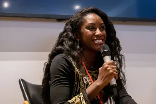 OSLO, NORWAY - MAY 28: Washington Post Editor Karen Attiah leads a discussion on Saudi hacking techniques at the Oslo Freedom Forum 2019 on May 28, 2019 in Oslo, Norway. (Photo by Julia Reinhart/Getty Images)