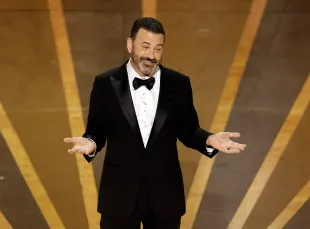 Host Jimmy Kimmel speaks onstage during the 95th Annual Academy Awards. (Photo by Kevin Winter/Getty Images)