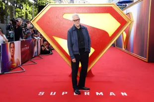 James Gunn attends the "Superman" Fan Event in London's Leicester Square (Image via Getty)